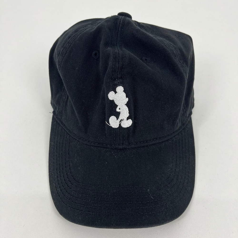 Disney Mickey Mouse Black Embroidered Baseball Cap Adjustable Dad Hat Cotton